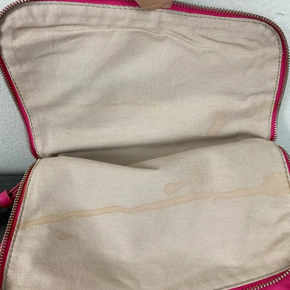 The Limited Reversible Pink & Tan Foldover Clutch Bag